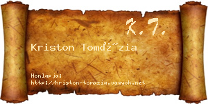 Kriston Tomázia névjegykártya